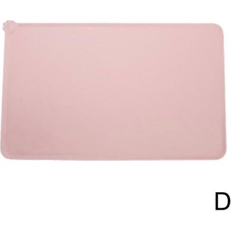 Tapis pour animaux de compagnie en silicone rose (d) anti-déversement, antidérapant et imperméable, facile à nettoyer, pour chats et chiens (rose) (1/5)