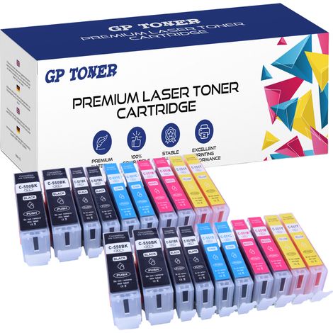 20 cartouches d'encre CMJN x4 pour Canon C550XL (1/5)