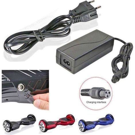 CARICABATTERIA RICAMBIO PER BALANCE HOVERBOARD 42V 1.5A ALIMENTATORE BATTERIA