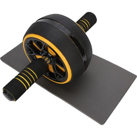 Rouleau de fitness abdominal pour usage domestique, poignée amovible, outil d'exercice abdominal, jaune (1/5)