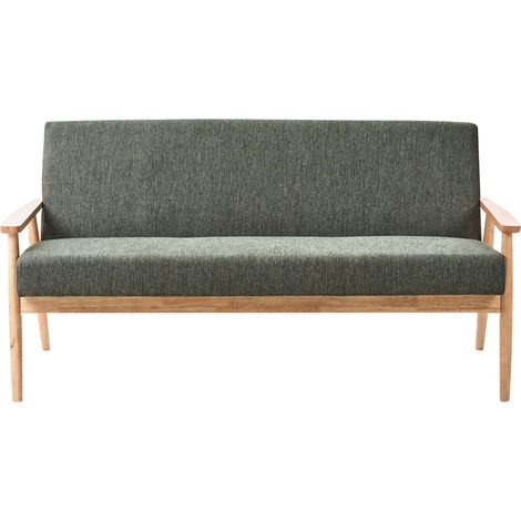 Sofa 3 Seater ESRUM Fabric Light Brown/ Green (1/5)