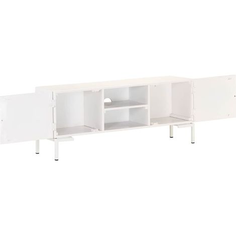 Maison Exclusive - TV-Schrank Weiß 115x30x46 cm Massivholz Mango (1/5)