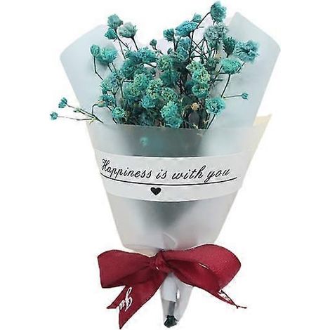 1 bouquet de fleurs séchées artificielles colorées et charmantes pour mariage, accessoire anti-chute, fausses fleurs pour fêtebleu (1/5)