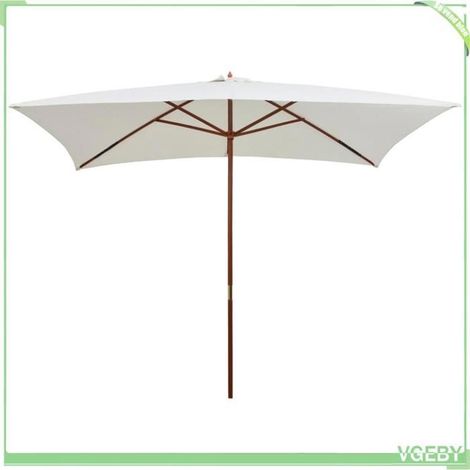 Parasol - FAFEICY - 42960 - 200 x 300 cm - Poteau bois teck - Protection anti-UV - Orifice de ventilation (1/5)