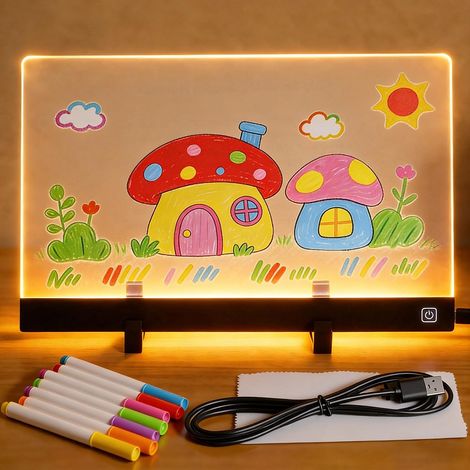 Panneau LED Coloré, 30x20 cm Tableau Acrylique avec 4 Modes de Couleur (1/5)