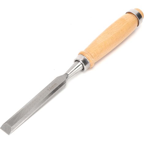 Ciseau à bois, manche en bois, lime en acier, outil professionnel pour le travail du bois, Cr V 14 mm (1/5)
