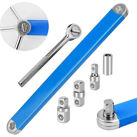 Satz abgewinkelter Verlängerungsschlüssel mit 3/8-Zoll-Vierkantantriebsadaptern (siehe Abbildung). (1/5)