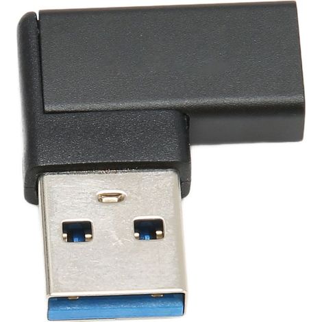 Adaptateur USB droit vers USB C 90°, fiche USB 3.0 A vers USB C plug and play pour ordinateur portable, téléphone PC (1/5)
