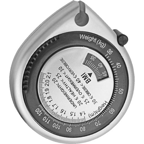 Ruban corporel avec calcul IMC, 1,5m, argenté/rétractable (1/5)
