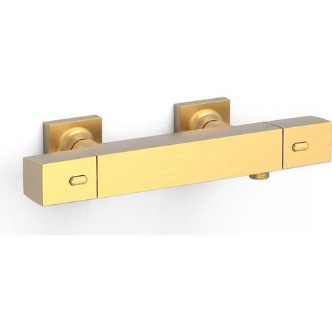 TRES 19016406OM OVER-WALL Grifo Termostático Mural Over-Wall Ducha Color Oro Mate 24K - ref: 19016406OM