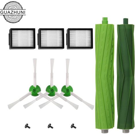 Filter und Bürsten Staubsauger-Teile-Set Zubehör Kompatibel mit Roomba i3/i3+/i4/i7/i7+/E5/E6/E7 Serie Guazhuni- Packung mit Seitenbürsten, Rollen und Hepa-Filtern (1/5)