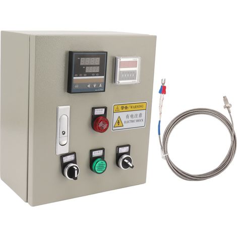Régulateur de température PID, boîtier de thermostat intelligent avec thermocouple, triphasé 7,5KW 380VAC. (1/5)