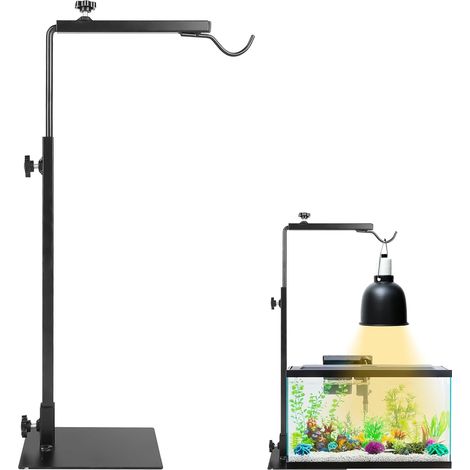 Support de lampe réglable pour reptiles : support de lampe chauffante pour reptiles, support de lampe pour reptiles, tortues, araignées, lézards, hauteur réglable 38-64 cm (1/5)