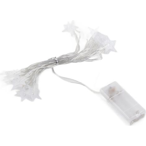 LED-Lichterkette, 20 LEDs, ca. 3 Meter lang, Sterndesign, robustes PVC-Kunststoff, warmes, romantisches Ambiente, LED-Kabel (1/5)