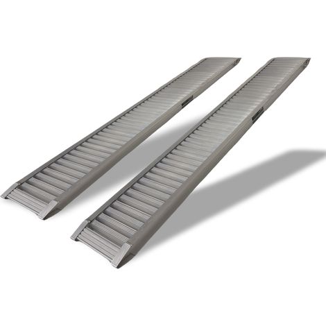 TRUTZHOLM 2 x Schwerlastrampe 200 cm Traglast 2000kg Alu grau Verlade Rampe Verladerampen (1/5)