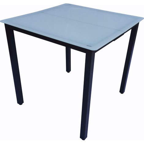 Alu Glas Gartentisch Balkontisch 80x80