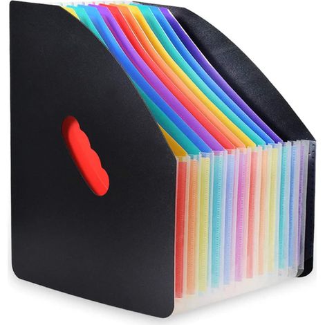 Classeur Rangement, A4 Porte Revue, Organiseur Documents, Range Document, Trieur à Soufflets, Extensible Rangement Papier, pour Classer les Dossiers et les Fichiers de Stockage (Noir) (1/5)