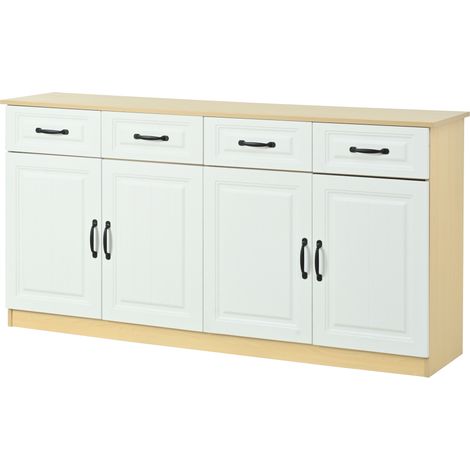 GagaBuffet 160 cm blanc aspect bois, 4 tiroirs, 4 portes (1/5)
