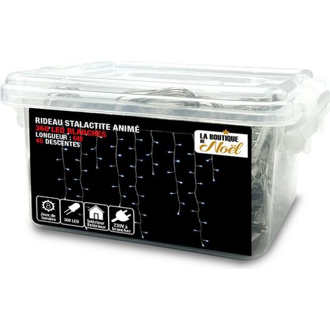 Rideau lumineux LED stalactite - 6 mètres - Blanc