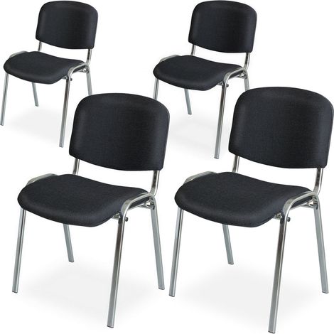 BRB 4X Polsterstühle schwarz, BxTxH 545x425x820 mm, Sitz BxTxH 475x415x470 mm (1/3)