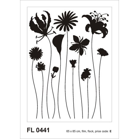 sticker mural fleurs noir  - Sanders & Sanders