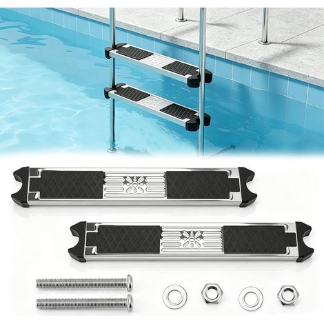 Marches D'échelle De Piscine, Marches Antidérapantes Marche De Remplacement en Acier Inoxydable Pédale D'échelle Universelle Accessoire Antidérapant Pièces De Piscine (1/5)