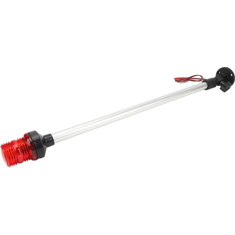 Faltbare LED-Bootsheckleuchte, 56 cm (22 Zoll), 360°-Navigationsleuchte, Ankerleuchte mit Sockel aus Aluminiumlegierung, rot, für Yachten und Boote.