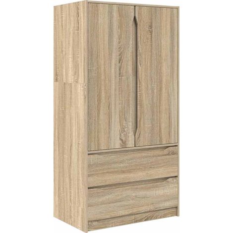 Wardrobe Manual Sonoma Oak 79.5 x 49 x 156 cm Engineered Wood vidaXL