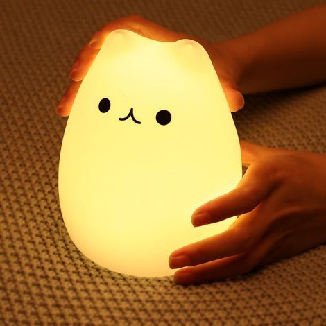Katzenlampe, Nachtlicht für Kinder mit Fernbedienung, LED-Nachtlicht aus Silikon für Babys, wiederaufladbar, niedlich und kawaii (1/5)