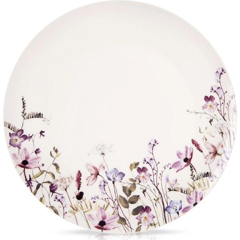 Porcelain Dinner Plate, White Floral, 27 cm (1/5)