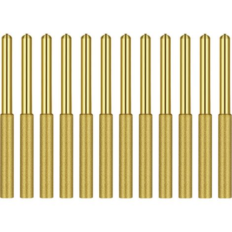 Affûteuse de chaîne de tronçonneuse diamantée, meule en titane plaquée, 12 pièces, 5/32 pouce (1/2)