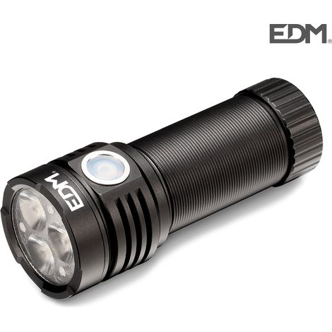 Torcia LED con 3 LED Osram 30W 3300lm Ricaricabile. Edm - Edm