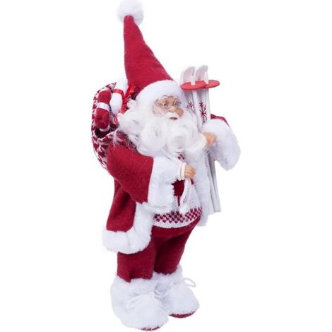 Paris Prix - Père Noël Déco traditionnel 30cm Rouge & Blanc