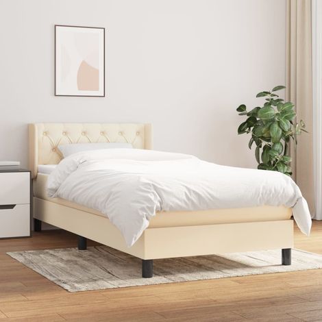 Boxspringbett mit Matratze Creme 80x200 cm Stoff (1/5)