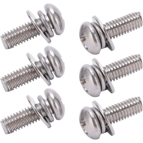 100 vis à tête cruciforme avec rondelles plates en acier inoxydable 304, vis, boulons et écrous (1/5)