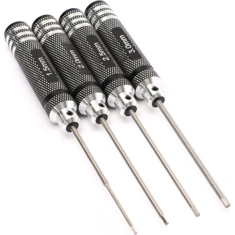 Ensemble de 4 Tournevis Hexagonal 1.5mm 2mm 2.5mm 3.0mm, Tournevis Hexagonal RC Manche Drive Écrou Adaptateur (1/5)