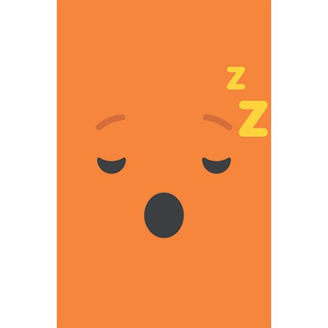 Sticker réfrigérateur et lave vaisselle, smiley endormi orange détente déco, 75 cm X 49 cm