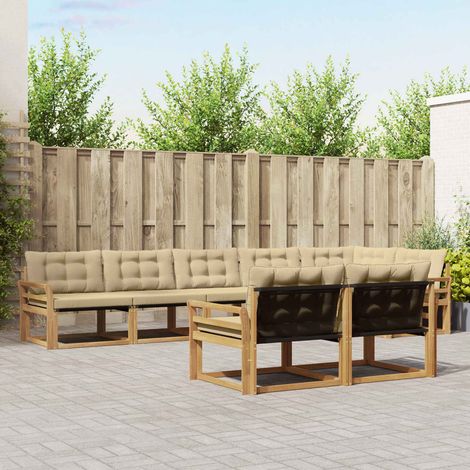 vidaXL Ensemble de canapés d'extérieur 8 pc Blanc et Beige (1/5)