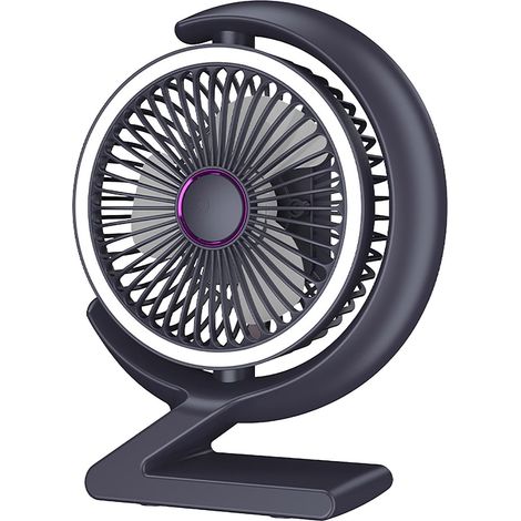 Ventilateur de table, ventilateur de table portable silencieux, ventilateur, lampe de table, convient pour chambre à coucher, bureau, gris (1/5)