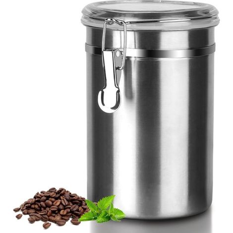 Contenitore per alimenti in acciaio inox con coperchi trasparenti: ermetico, impilabile e ideale per cereali, snack e spezie. (1/5)