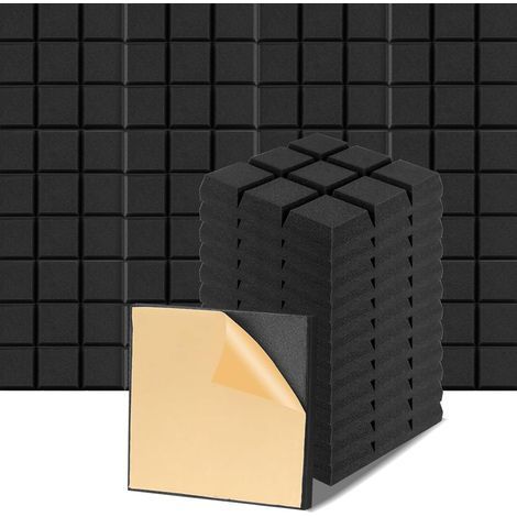 Lot de 12 Panneaux de Mousse Acoustique Autocollants, Panneau Acoustique 30x30x5 cm, Mousse Phonique Anti Bruit, Ignifuges, Traitement Acoustique Utilisé à la Maison et au Bureau (1/5)