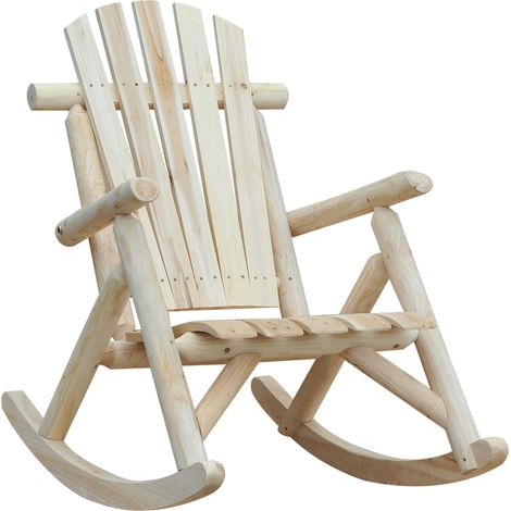 Fauteuil à bascule balancelle chaise de jardin relaxant bois de sapin naturel