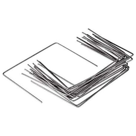 Lot de 50 agrafes de fixation métal pour toile de paillage – Pointes biseautées – Dimensions 20cm x 20cm – Acier torsadé pour ancrage solide - 20cmX20cmX20cm
