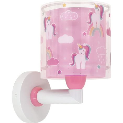 Applique murale enfant Licornes Animaux Unicorns, Lumière murales pour Chambre Chevet Chambre d'enfants Rose (1/5)