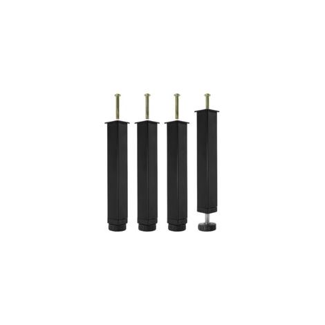 Houhence – 4er-Set Metallbettbeine – Höhenverstellbar 25–27 cm – Kaltgewalzter Stahl – Bohrfreie Montage – Modernes schwarzes Design – Crezuo