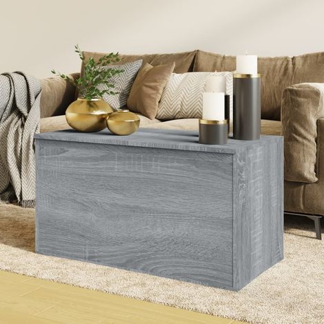 Coffre de rangement Jardin,Commode Bac de rangement Sonoma gris 84x42x46 cm Bois d'ingénierie -BV24865 (1/5)