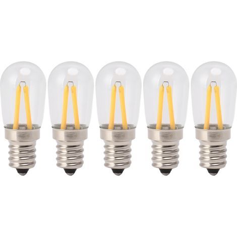 Lot 5 ampoules réfrigérateur – basse température – faible consommation – E12 LED – 120V – lumière chaude (1/5)