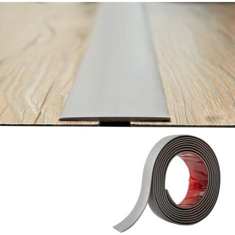 Bande de Transition Plate 2mm épaisseur PVC,5cm Large Bande de Seuil Fine Autoadhésive Barre de Seuil Souple Barre de Sol Baguette Seuil de Porte Profilé de Transition Joindre Espaces (1/5)