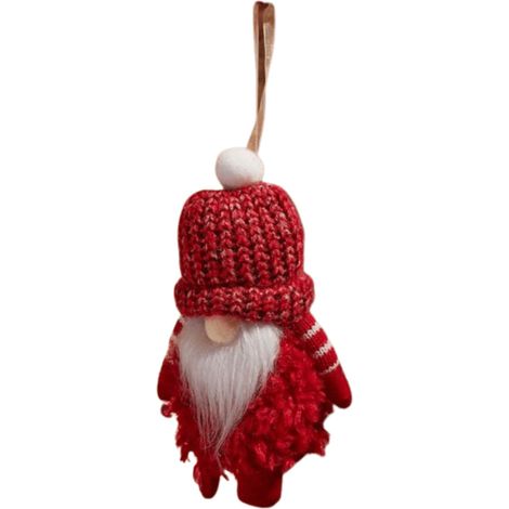 16cm Red Gonk with Bobble Hat Hanging Christmas Pendant Decoration (1/5)