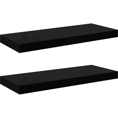 Maison Exclusive - Schweberegale 2 Stk. Hochglanz-Schwarz 60x23,5 (1/5)